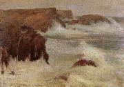 Wladyslaw Podkowinski Rough Sea at Belle-lle oil painting artist